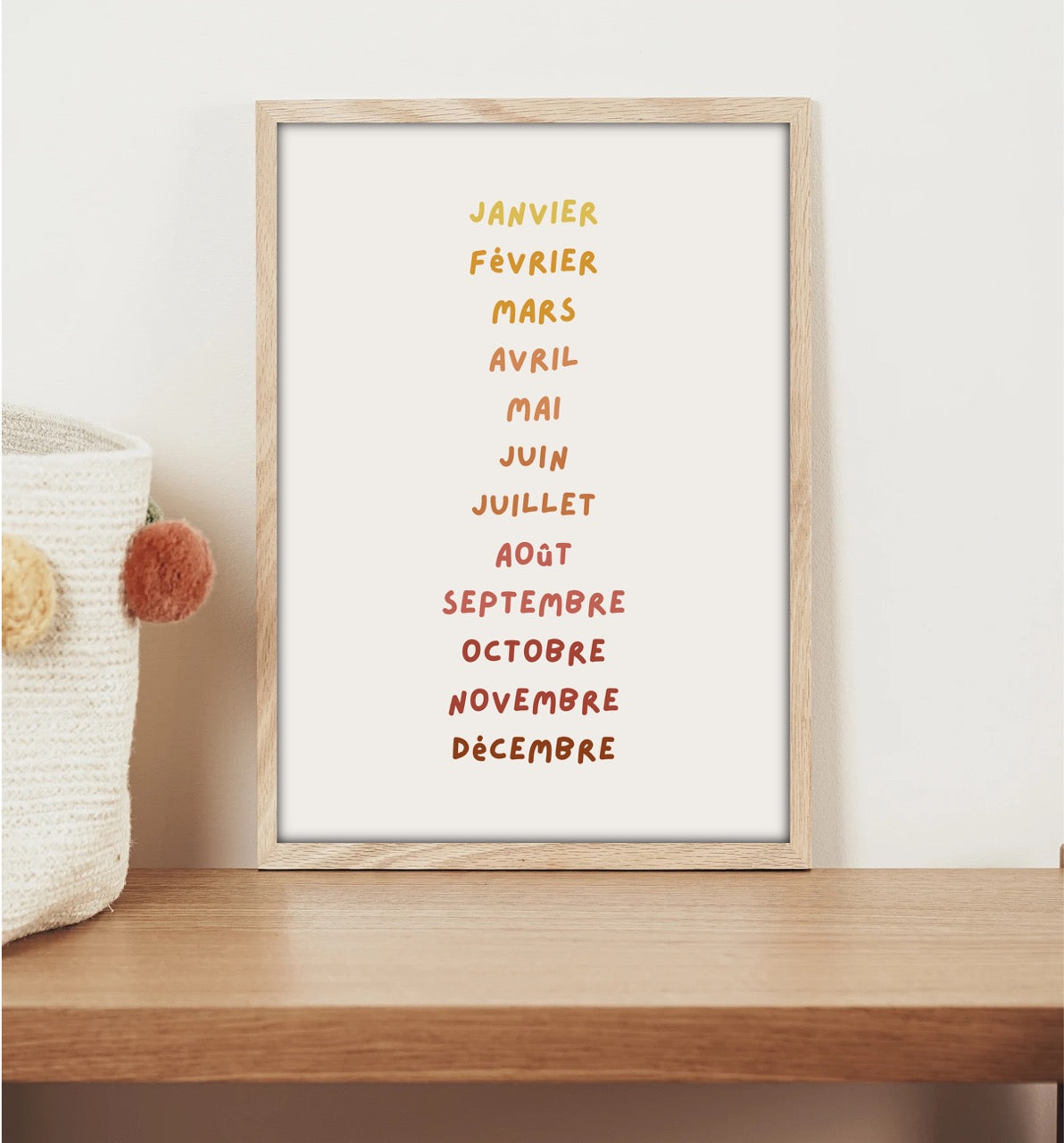 Affiche Educative — Mois de l'année