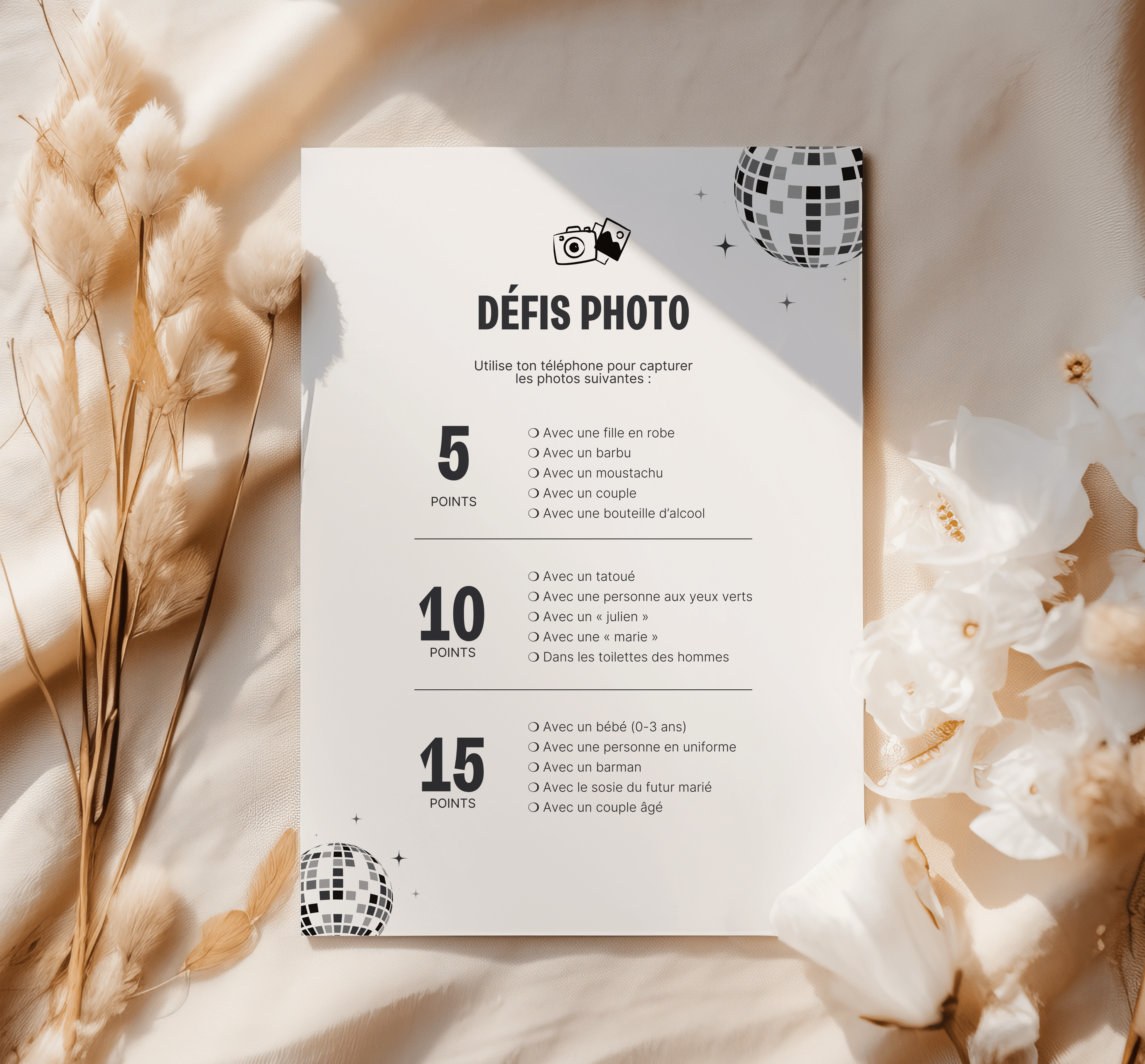 15 Défis photos EVJF – Thème Disco