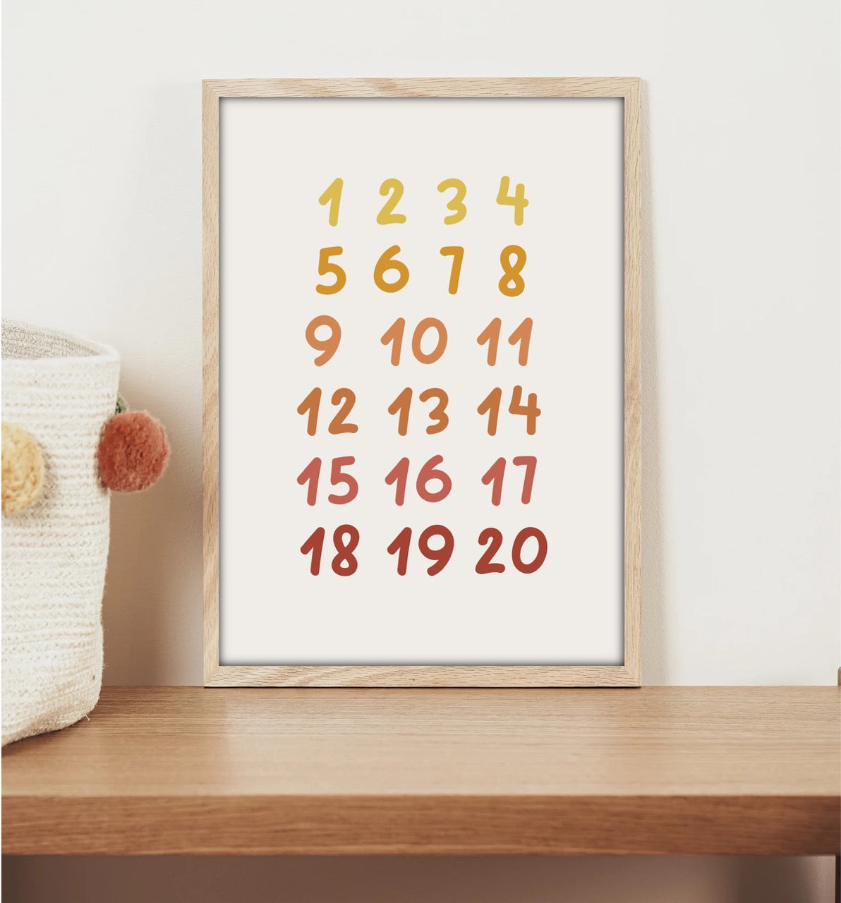 Affiche Educative — Chiffres 1 à 20