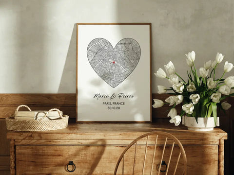 Affiche — Carte cœur