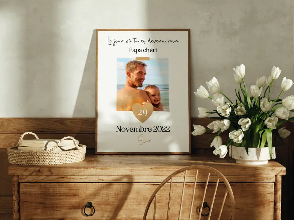 Affiche papa personnalisable - Le jour où