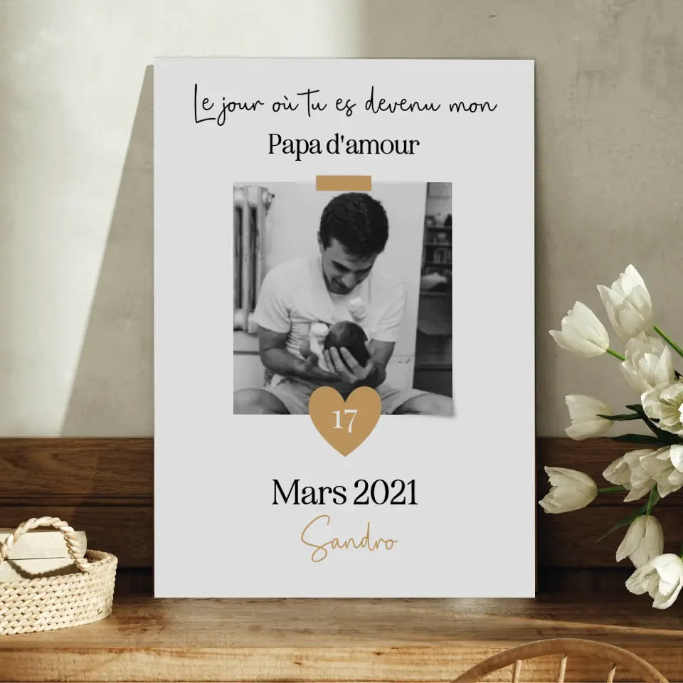 Affiche papa personnalisable - Le jour où