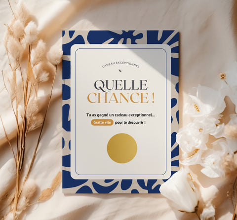 Cartes à gratter — Annonce de grossesse — Thème Abstract Blue (par lot de 4)