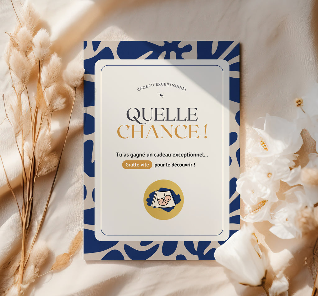 Cartes à gratter — Annonce de grossesse — Thème Abstract Blue (par lot de 4)