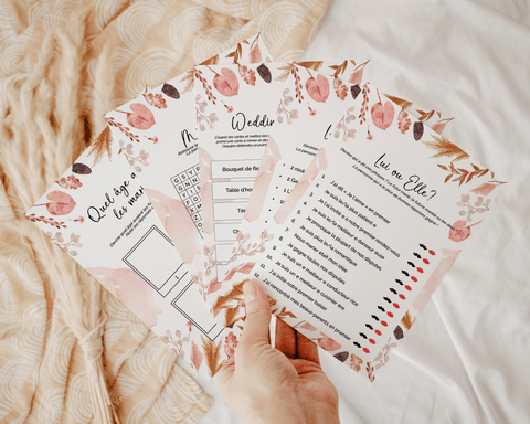 30 Jeux EVJF à télécharger - Thème Boho