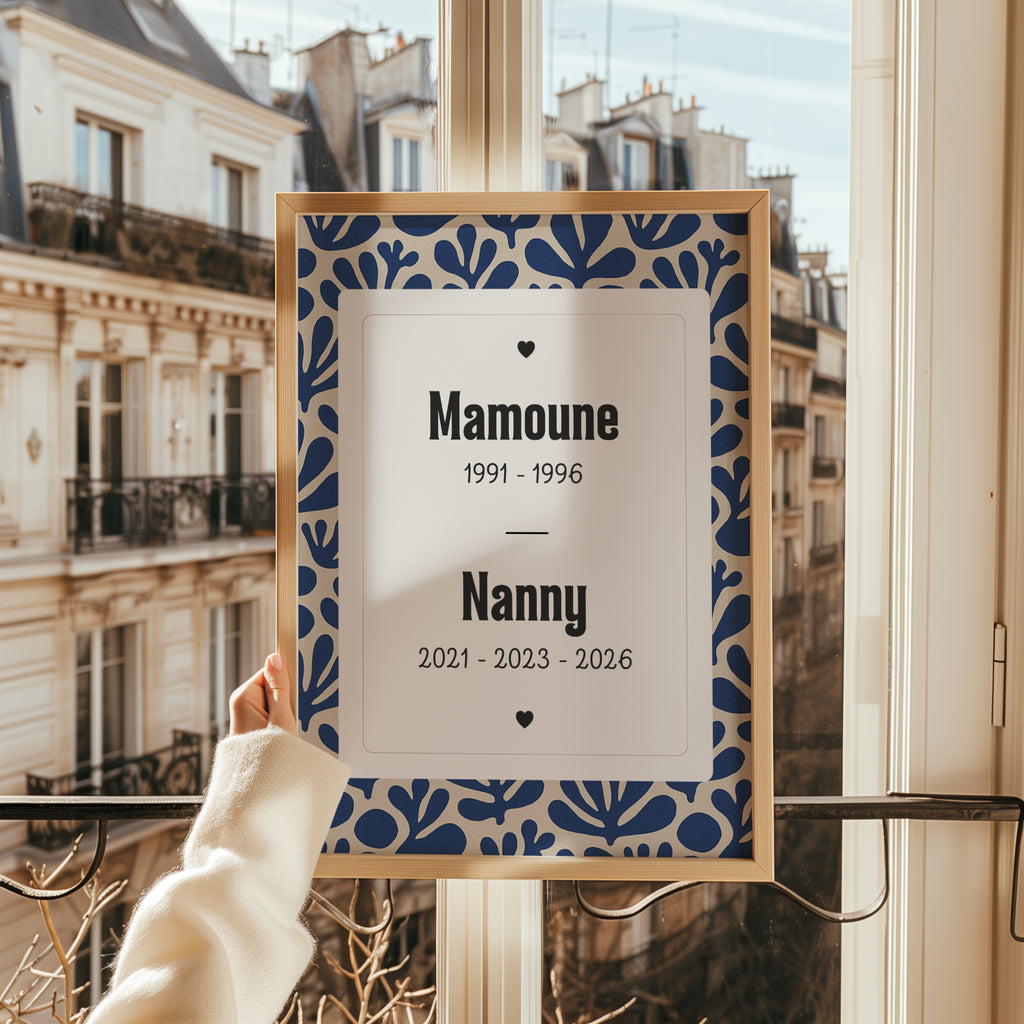 Annonce de grossesse • Mamie • Abstract Bleu