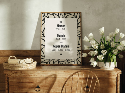 Annonce de grossesse Mamie — Thème Abstract Noir