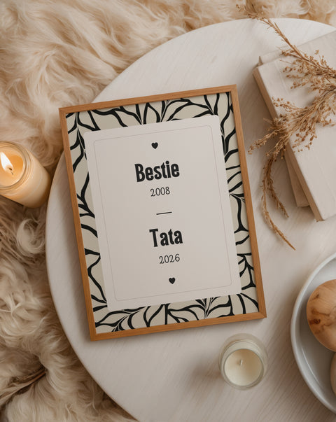 Annonce de grossesse Tata — Thème Abstract Noir