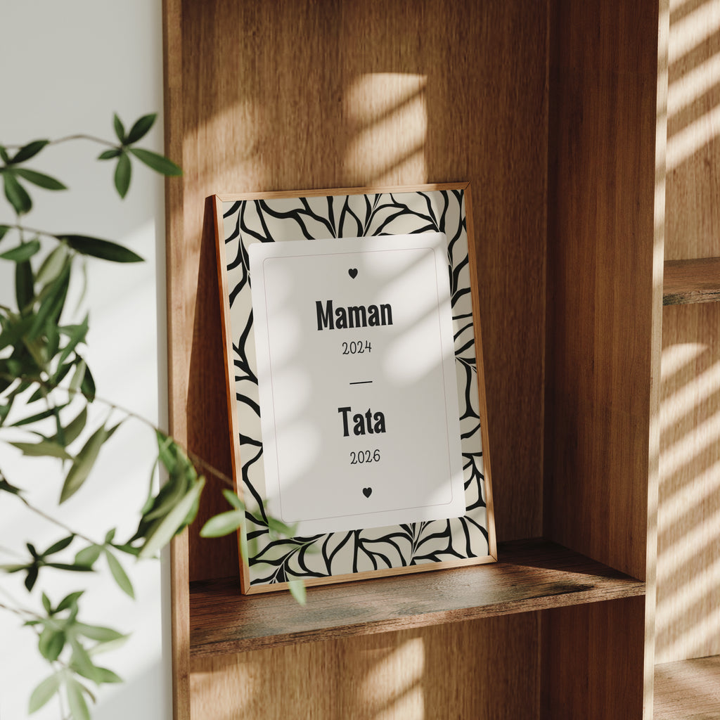 Annonce de grossesse Tata — Thème Abstract Noir