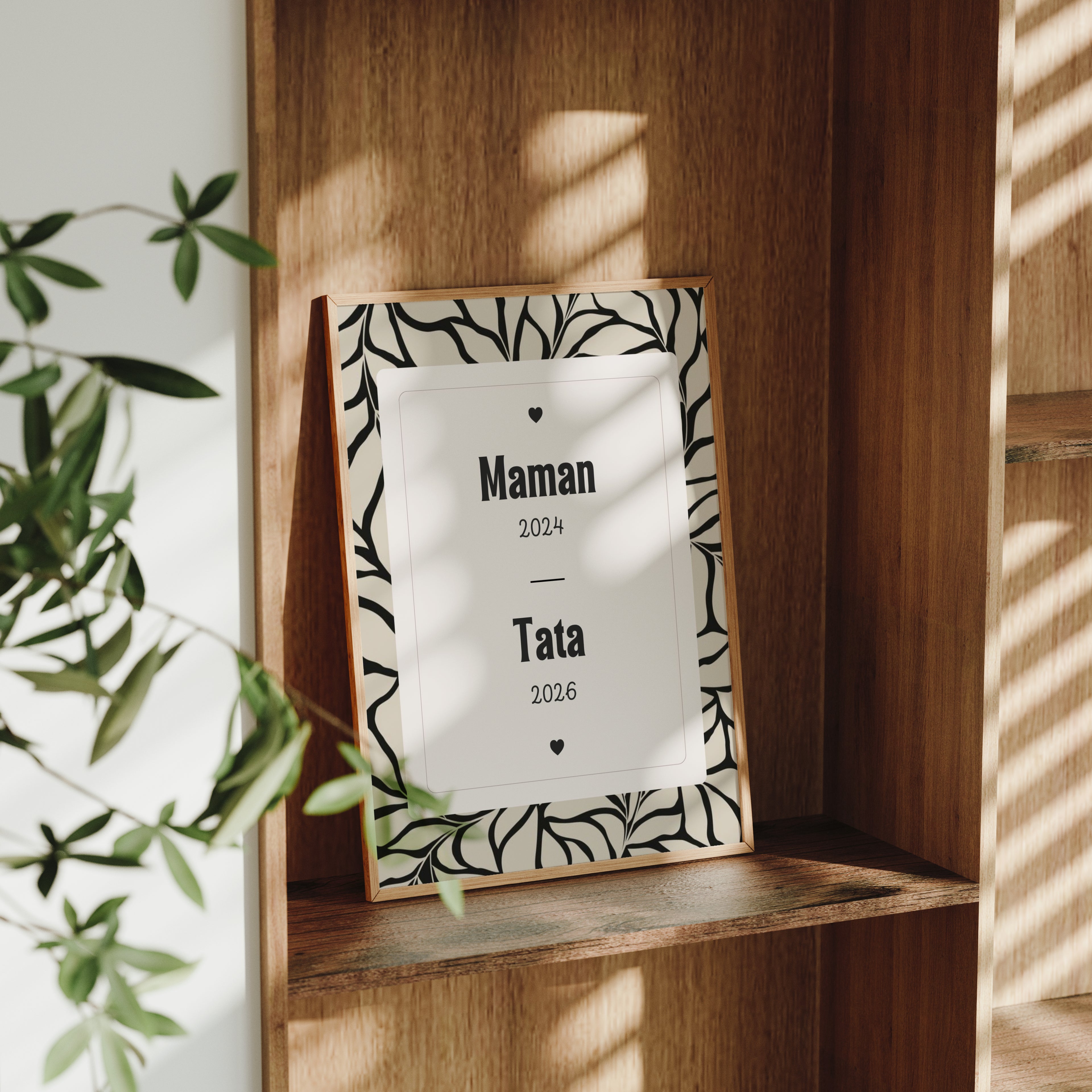 Annonce de grossesse Tata — Thème Abstract Noir