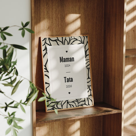 Annonce de grossesse Tata — Thème Abstract Noir