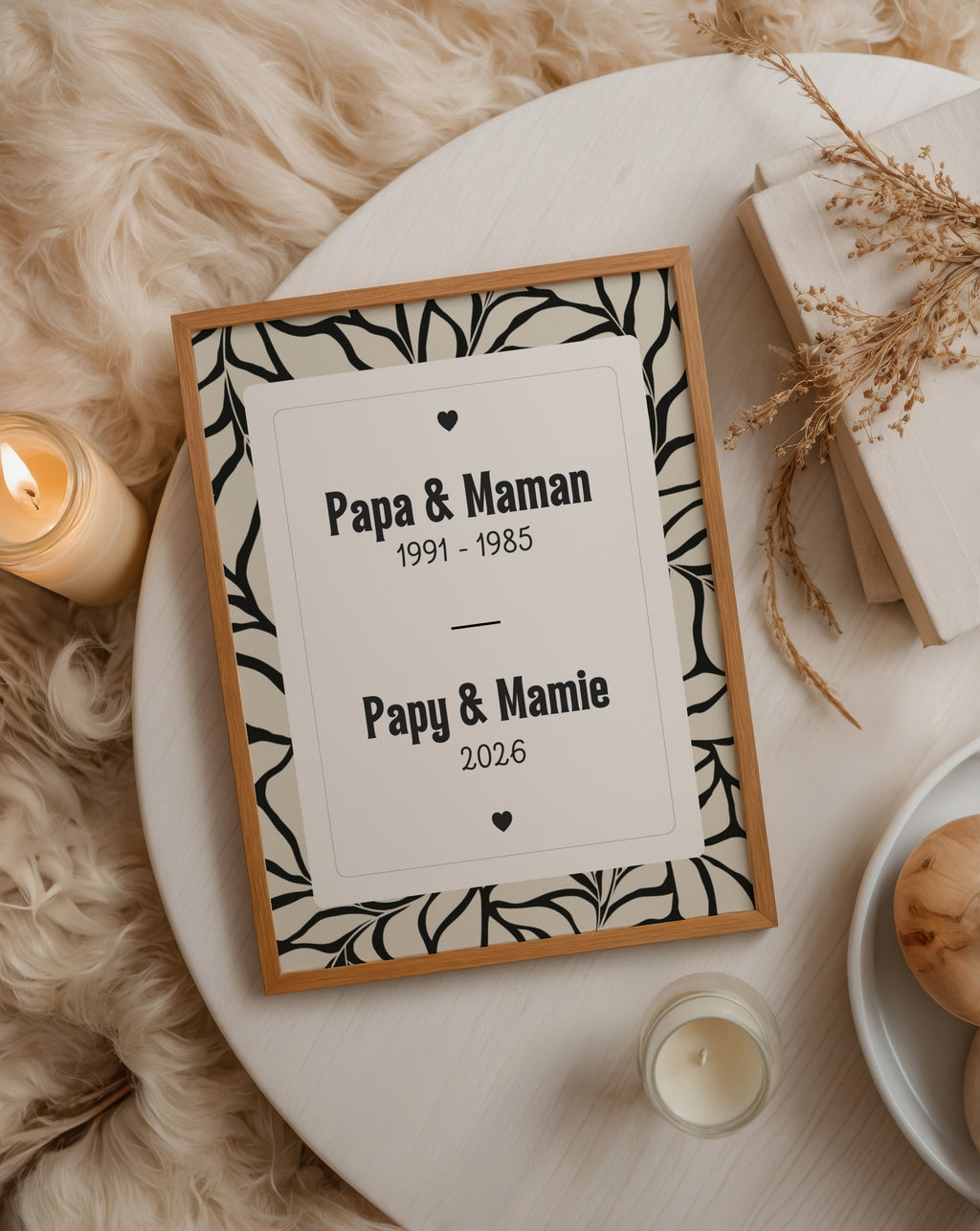 Annonce de grossesse Mamie — Thème Abstract Noir