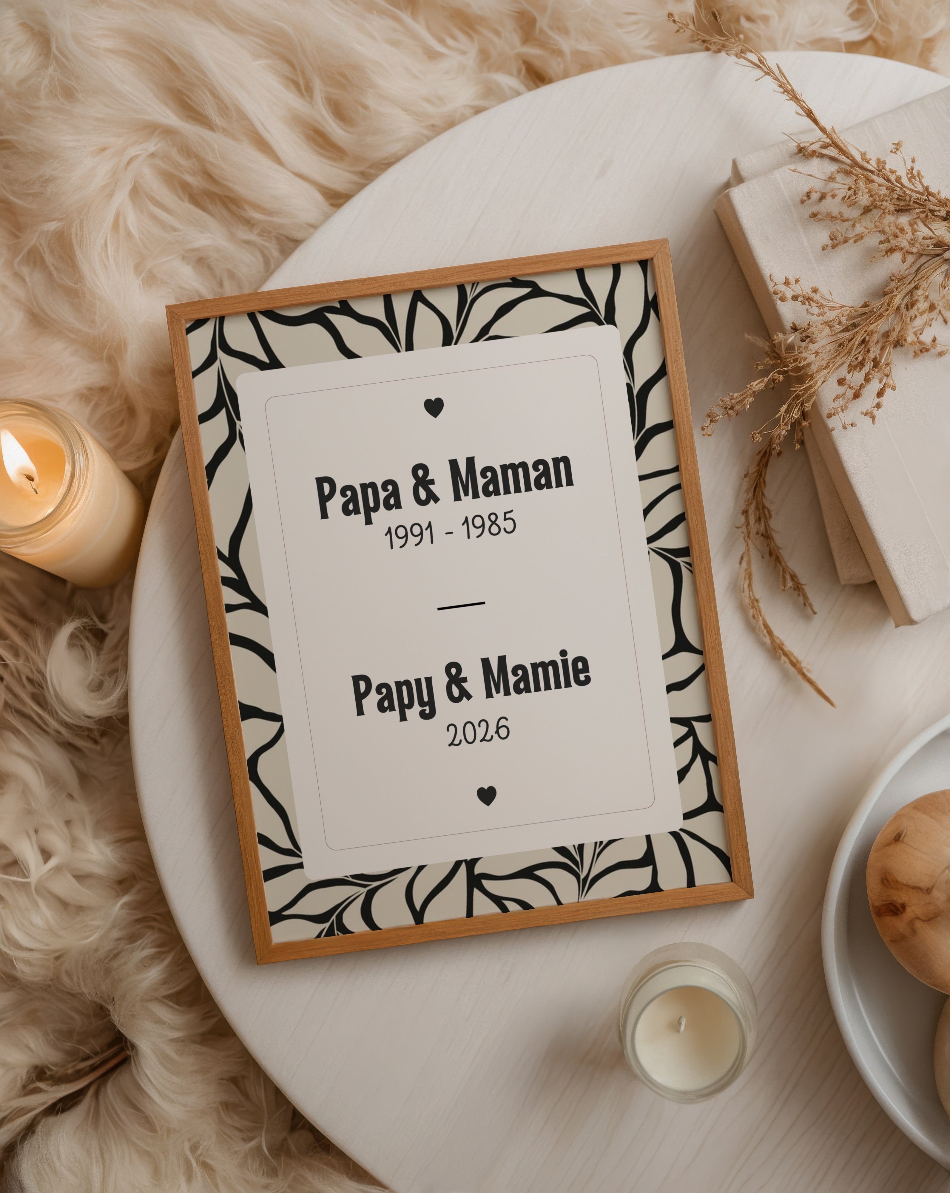 Annonce de grossesse Mamie — Thème Abstract Noir