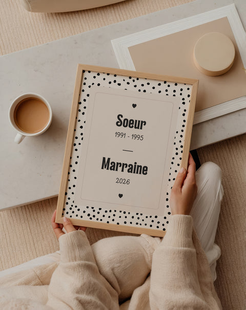 Demande de Marraine — Thème Pois noirs