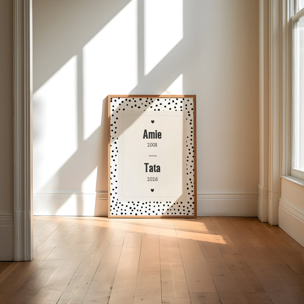 Annonce de grossesse Tata — Thème Dots