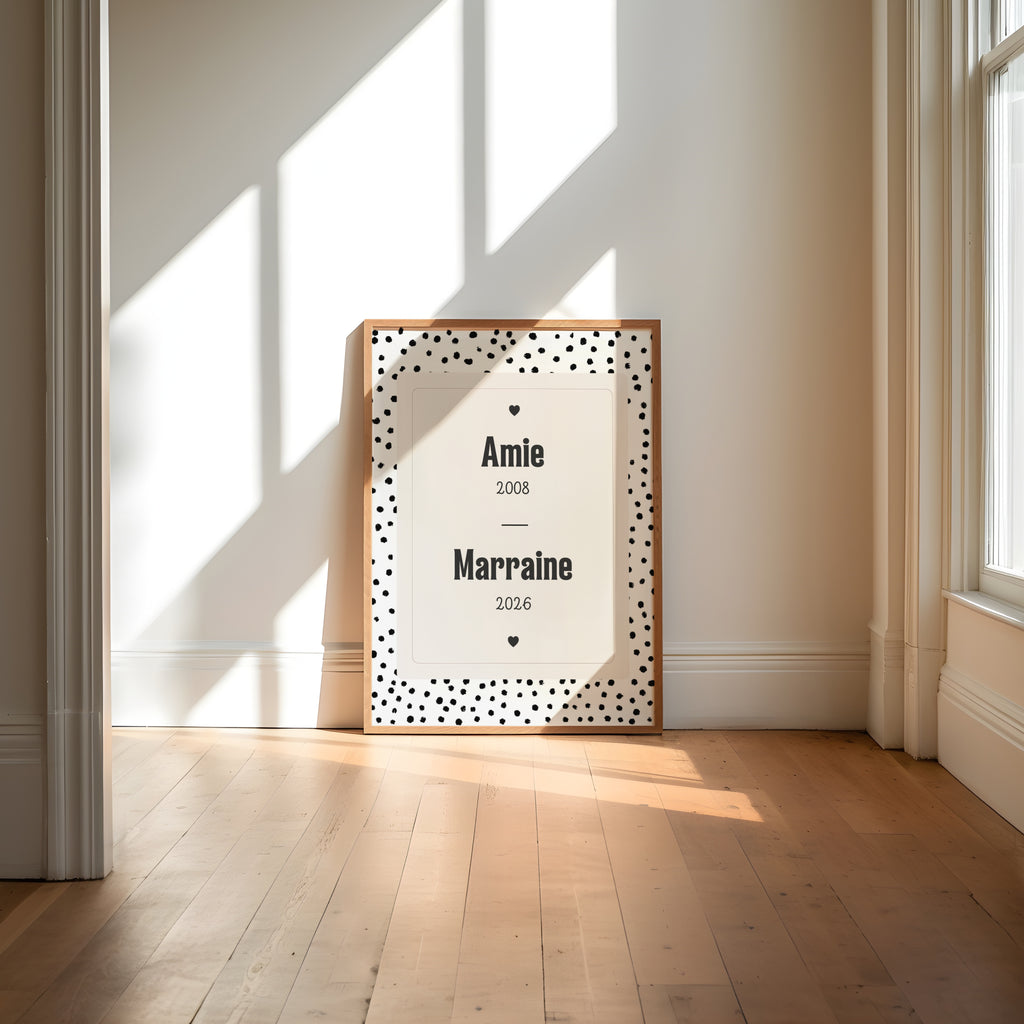 Demande de Marraine — Thème Pois noirs