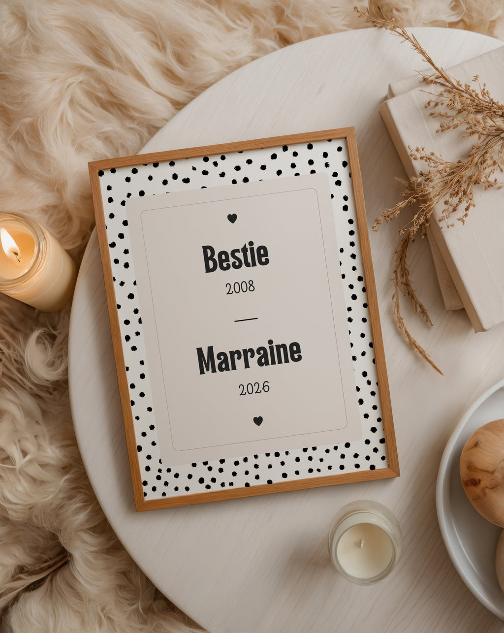 Demande de Marraine — Thème Pois noirs