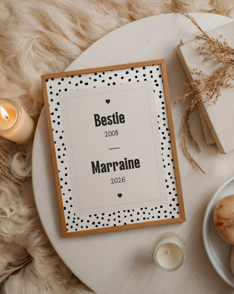 Demande de Marraine — Thème Pois noirs