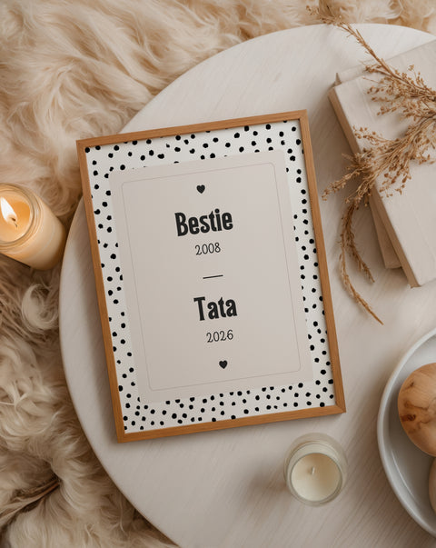 Annonce de grossesse Tata — Thème Dots