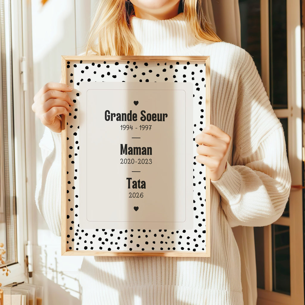 Annonce de grossesse Tata — Thème Dots