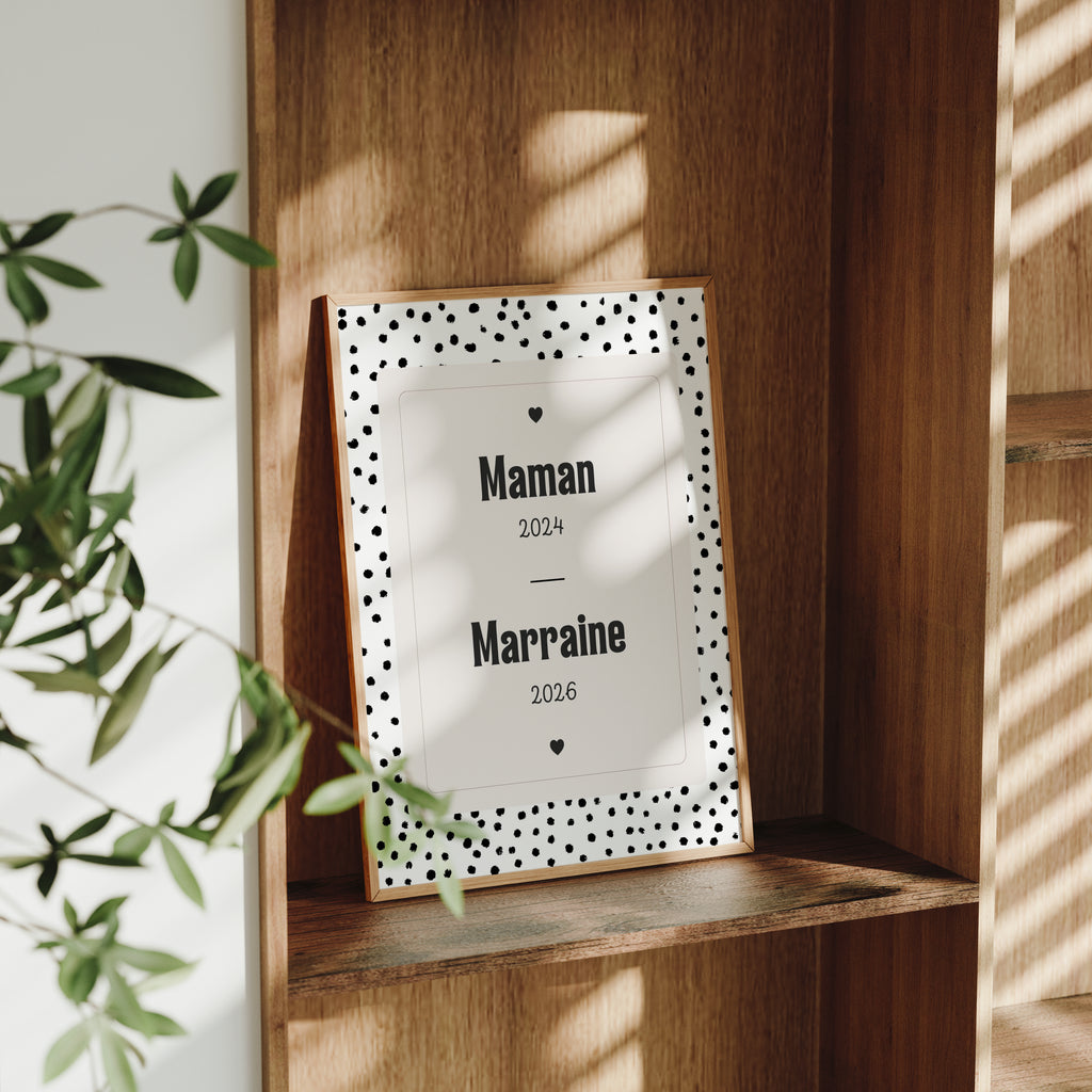 Demande de Marraine — Thème Pois noirs