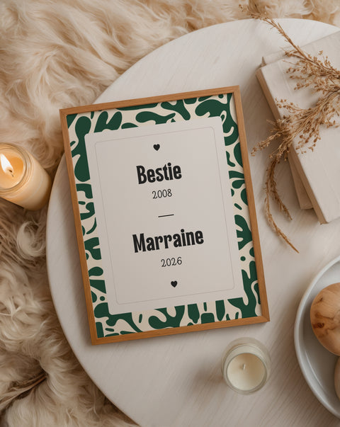 Demande de Marraine — Thème Abstract Vert