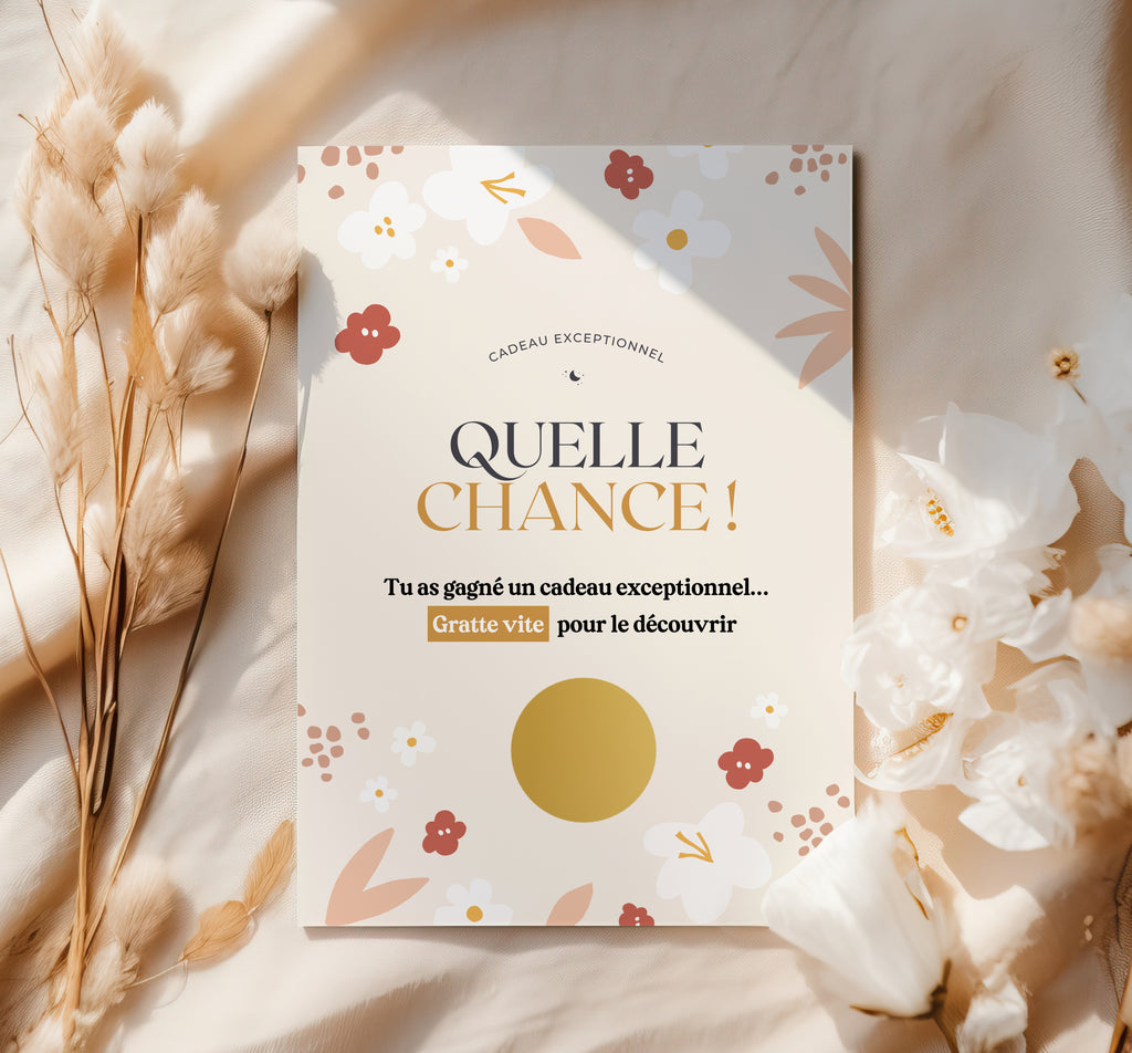 Cartes à gratter — Annonce de grossesse — Thème Flowers (par lot de 4)