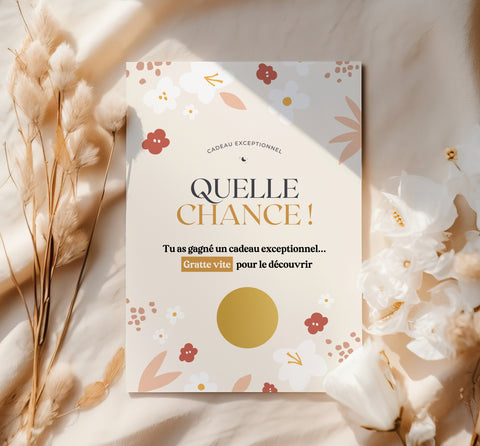 Cartes à gratter — Annonce de grossesse — Thème Flowers (par lot de 4)