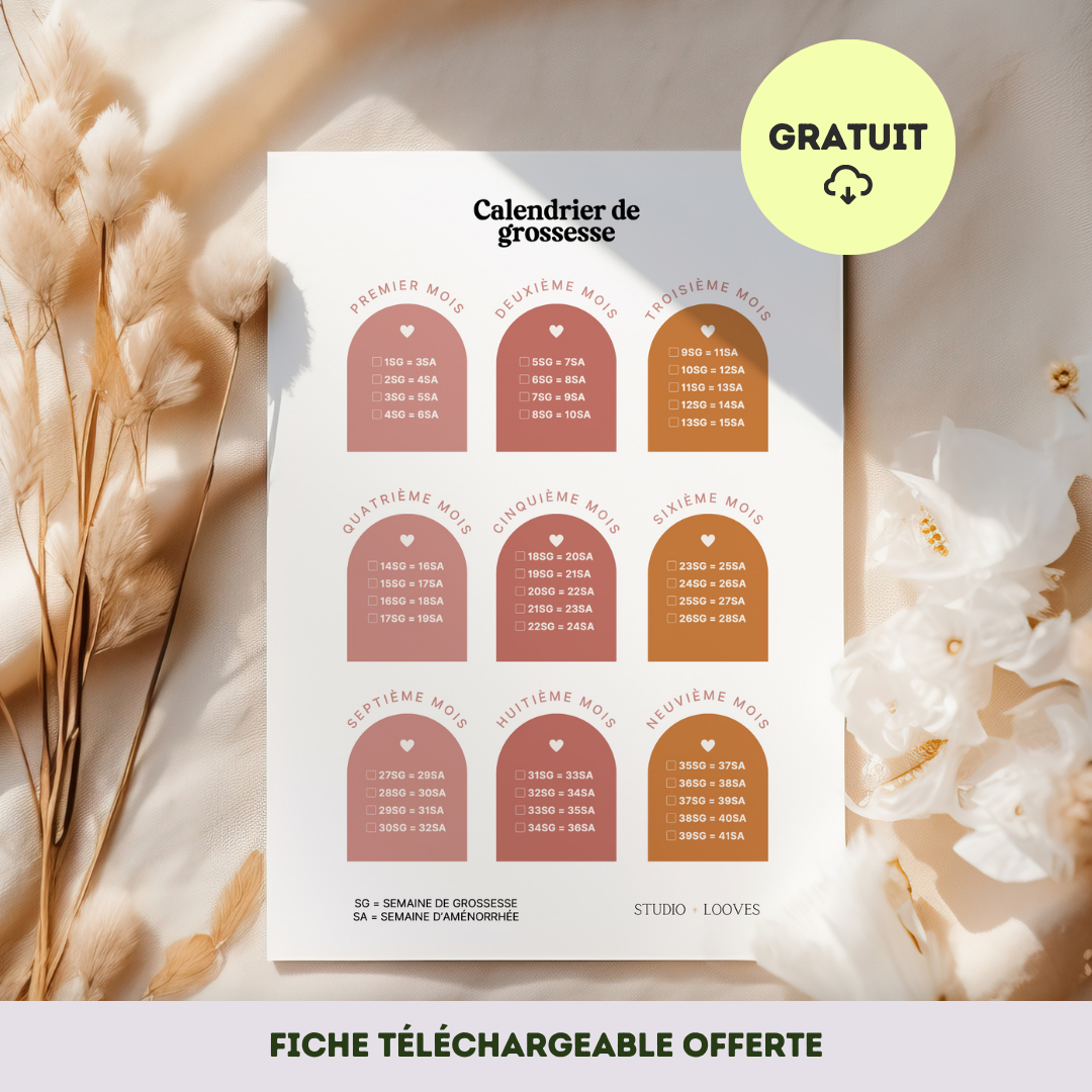 Calendrier de grossesse - Offert