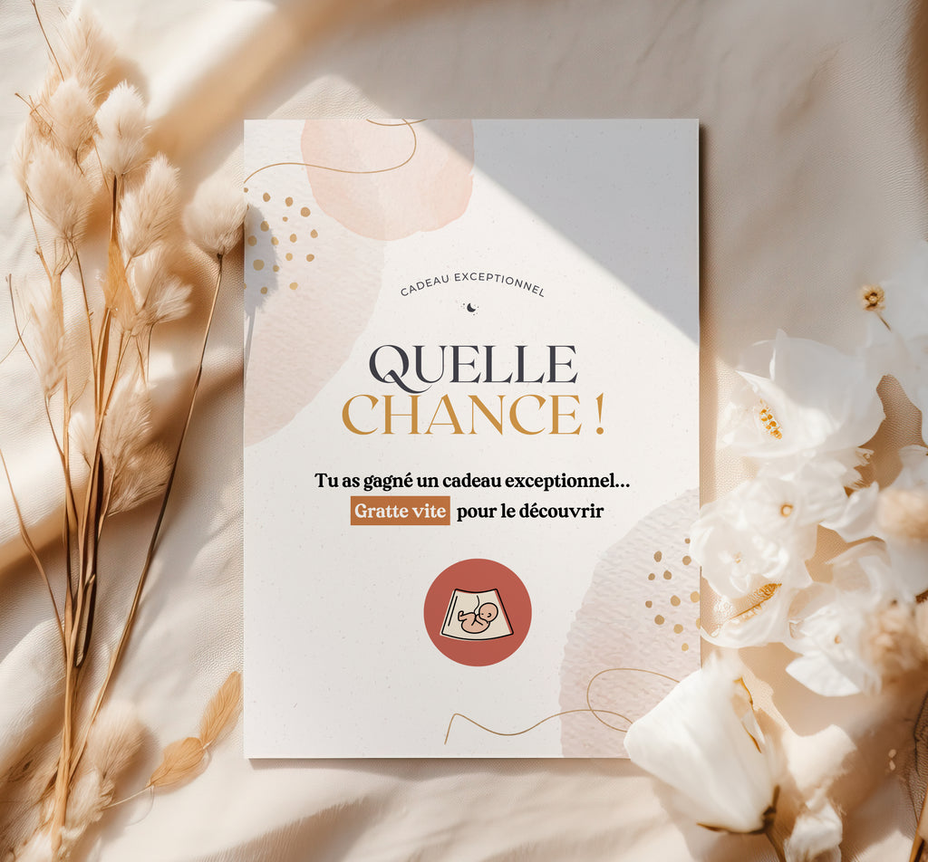 Cartes à gratter — Annonce de grossesse — Thème Minimaliste (par lot de 4)