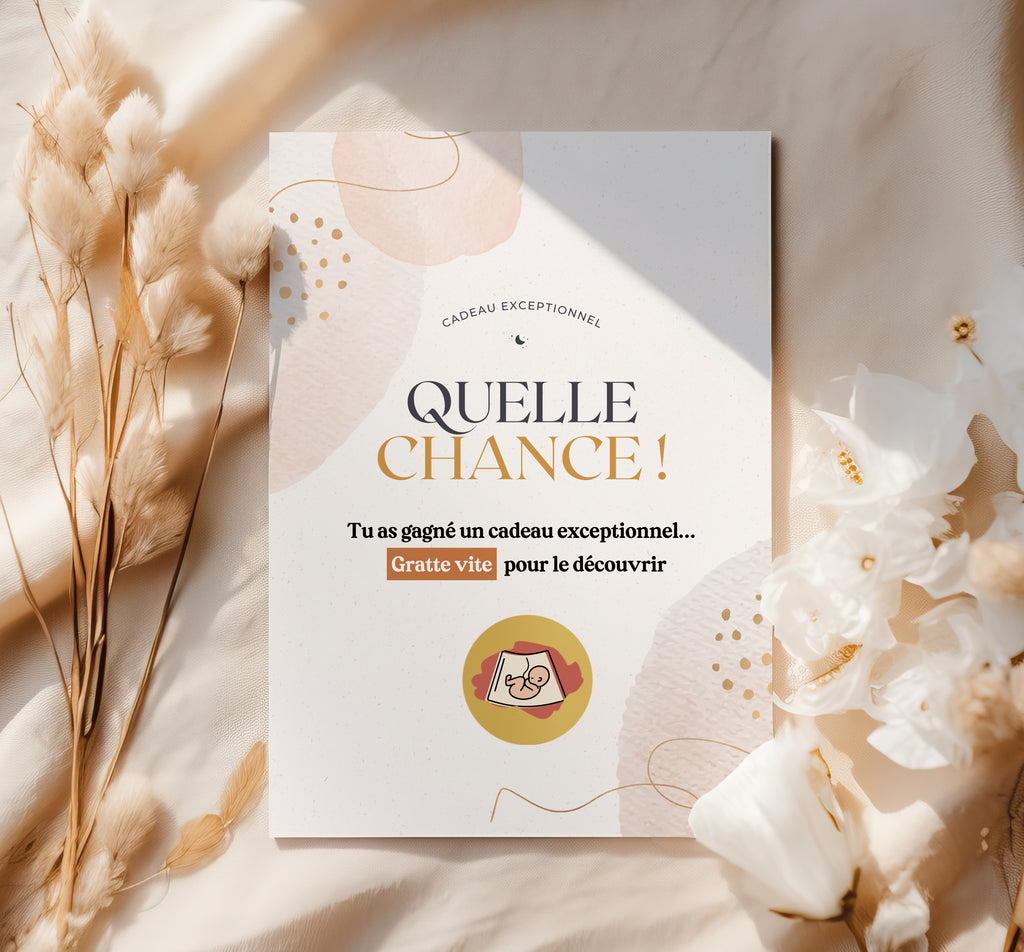 Cartes à gratter — Annonce de grossesse — Thème Minimaliste (par lot de 4)