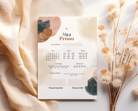 Cartes Pronostics Naissance - Watercolor