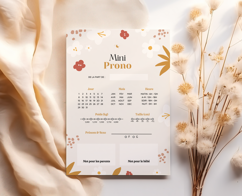 Cartes Pronostics Naissance - Flowers