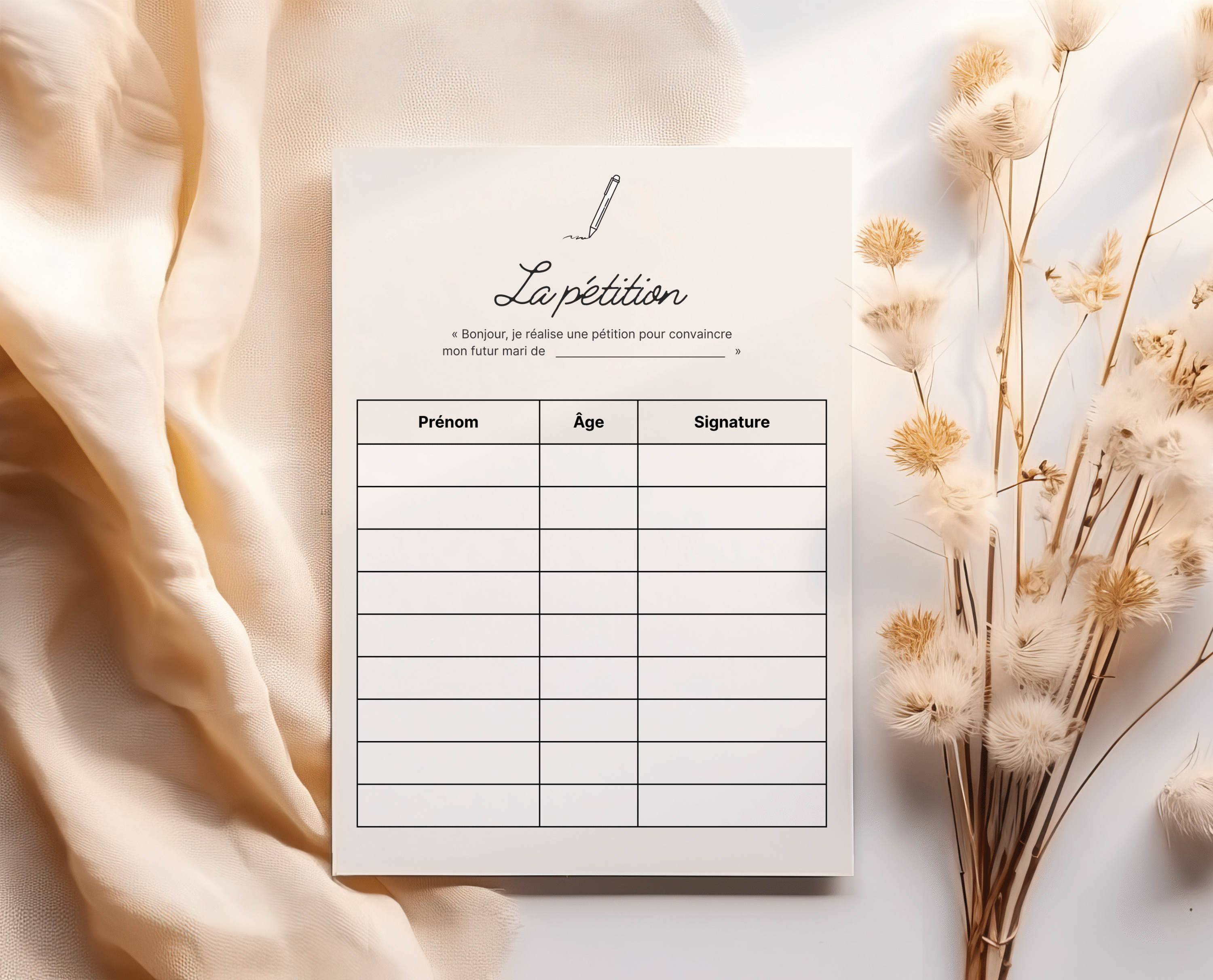 La Pétition – Défi drôle et original EVJF