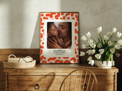 Affiche Marraine — Thème Abstract Rouge