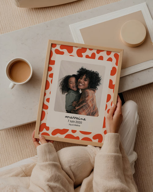 Affiche Marraine — Thème Abstract Rouge