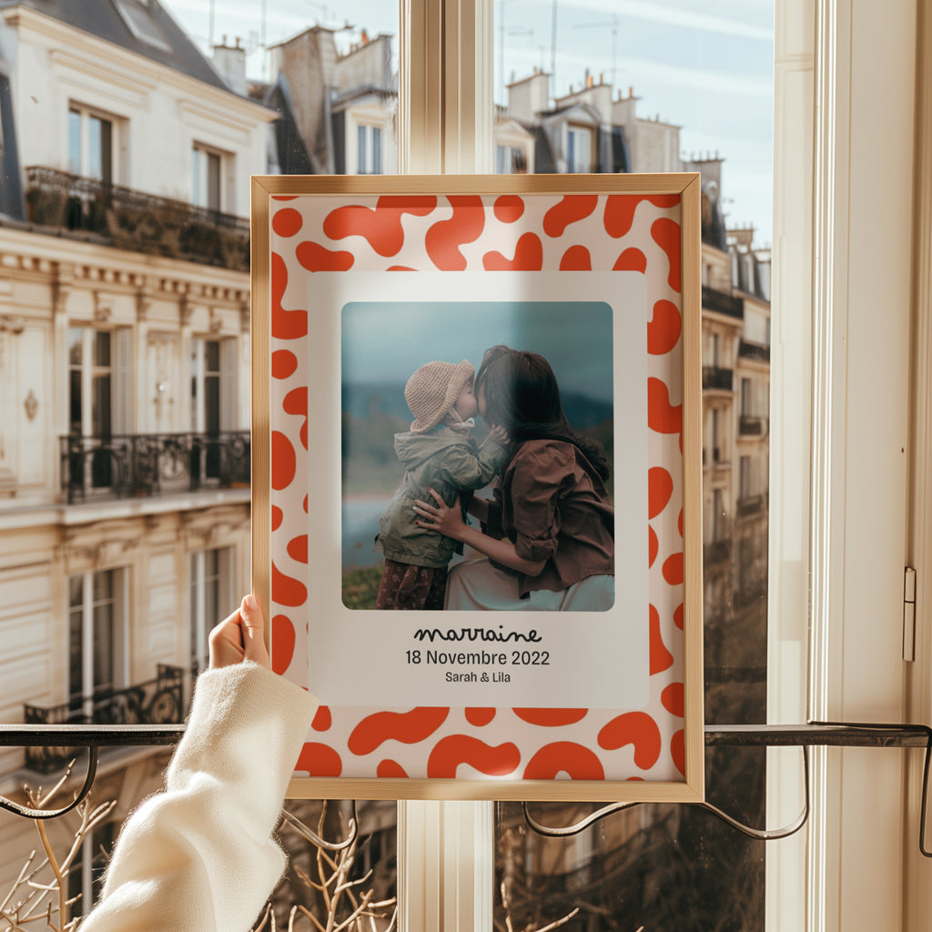 Affiche Marraine — Thème Abstract Rouge