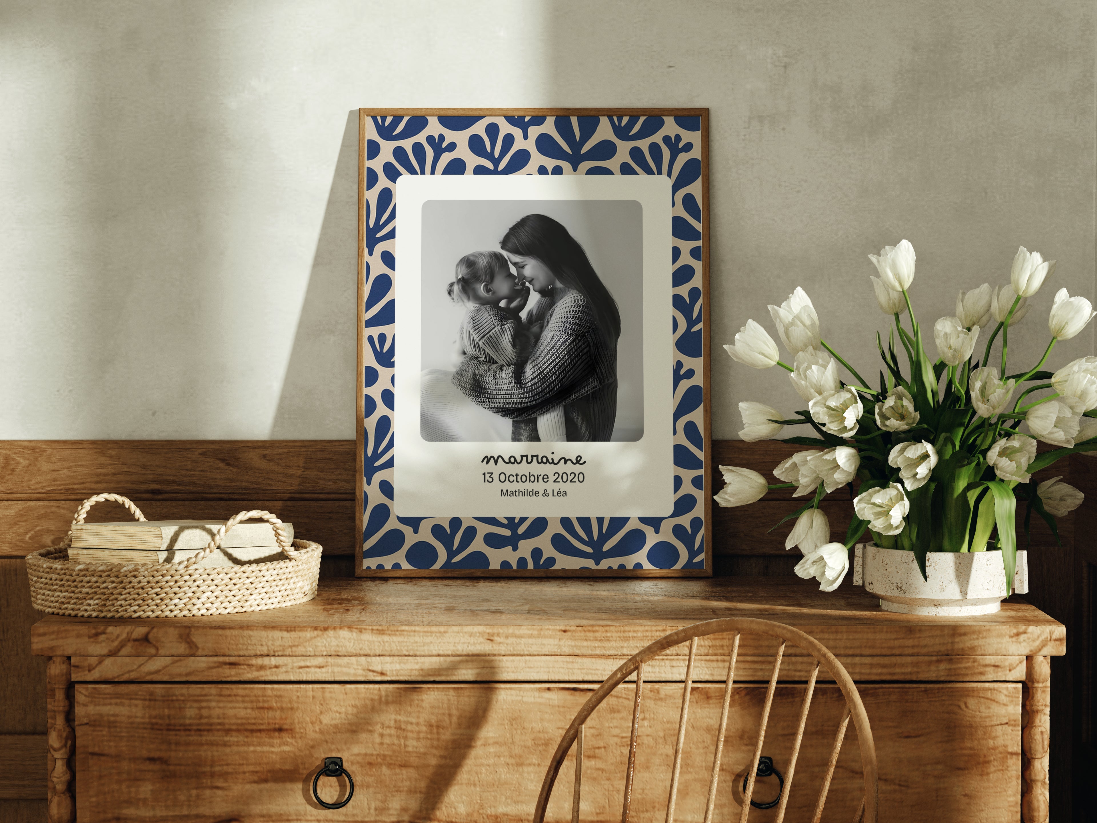 Affiche Marraine — Thème Abstract Bleu