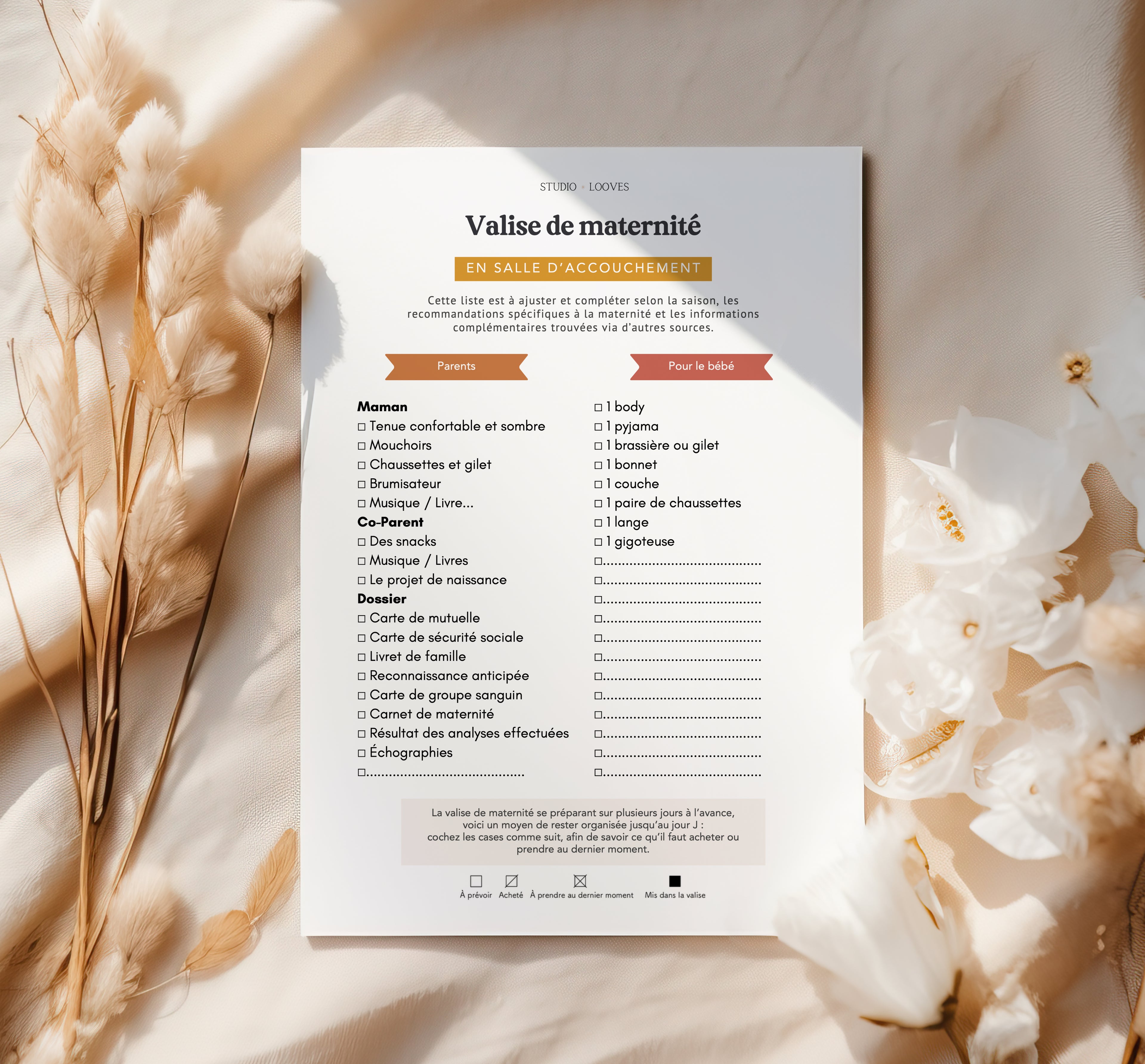 Calendrier de grossesse - Offert