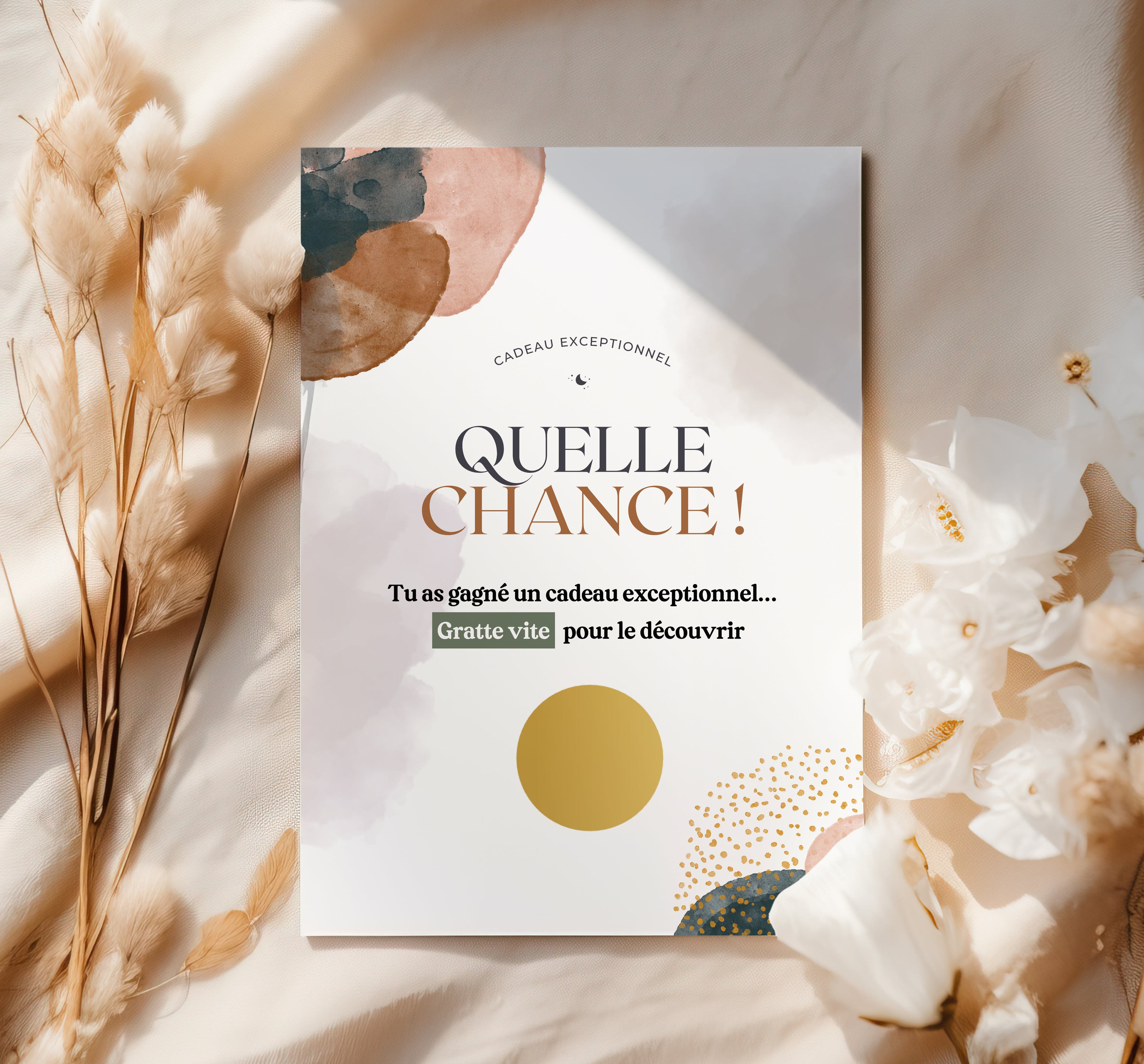 Cartes à gratter — Annonce de grossesse — Thème Watercolor (par lot de 4)